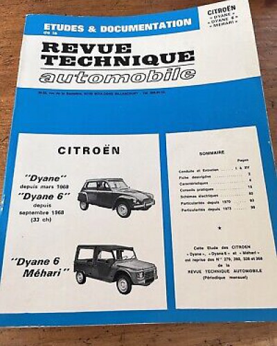 Revue Technique Automobile: Citroën Dyane 4et6 Méhari 