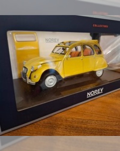 CITROEN 2CV 6 club mimosa yellow from 1979 NOREV 1/18 ref 181496