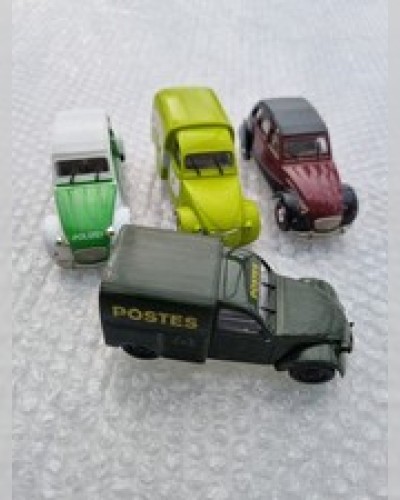 Norev Citroën 2cv Collection Of 4 Models In Very Good Playworn Condition