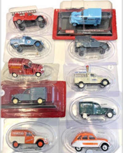 LOT of 10 X Citroen 2 CV Van New Box ATLAS or HACHETTE collection