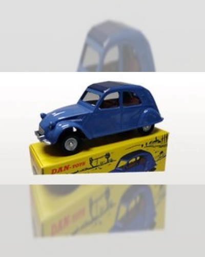 Citroën 2 CV Bleu Pétrole / Capote Bleu Foncé Ref Dan-075