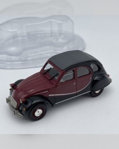 Citroen 2CV 6 Charleston Bordeaux and Black 1980 - Norev 1/43 Under plastic shell