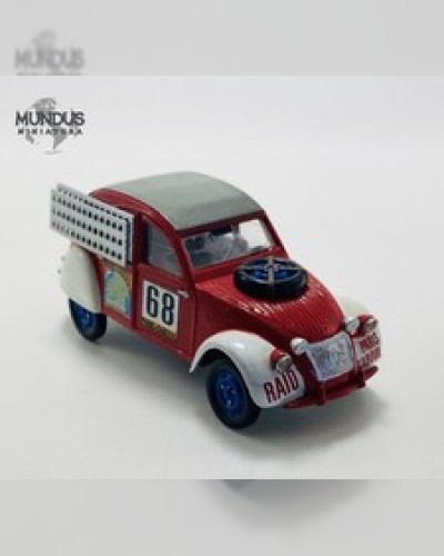 CITROEN 2CV RAID PARIS KABOUL 1/43 HELLER HANDMADE PLASTIC MODEL NO BOX