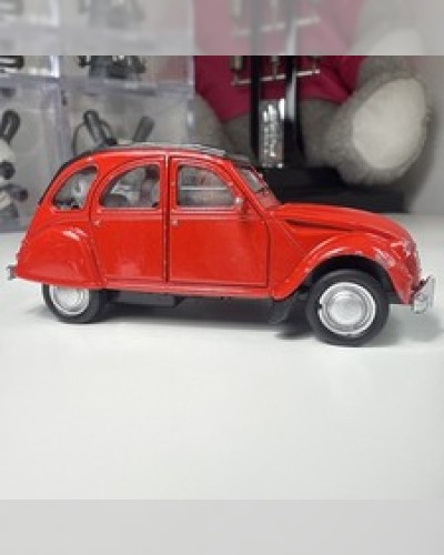 Diecast  Citroën 2CV 1:60  Welly (Pull Back And Go) Red No.58243  1:60