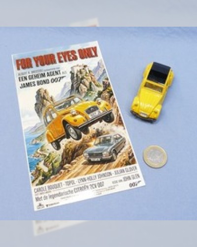 Edocar 1/65 : Citroën 2cv "007 James Bond" For Your Eyes Only + Affichette film