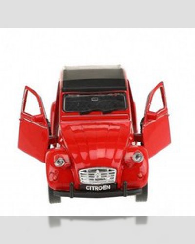 WELLY Citroën 2 CV mit Sonnendach Rot mit Rückzug Motor Neu