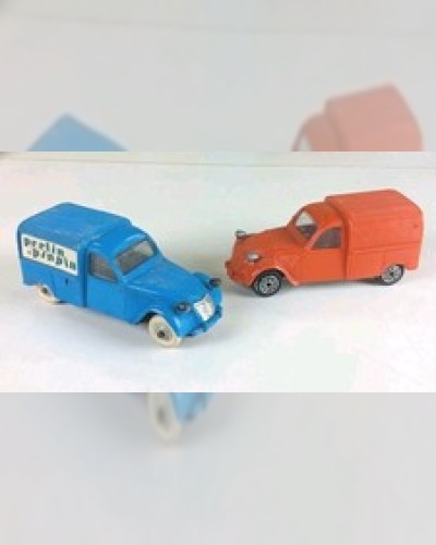 Old Norev - Lot Citroën 2cv Perlin Pinpin And Commercial