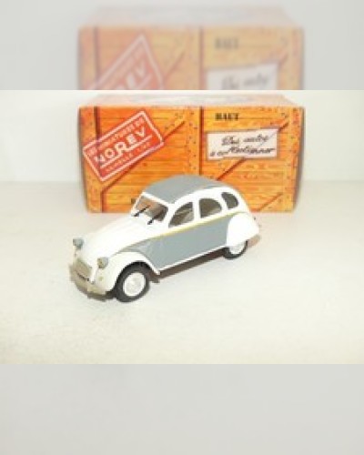 Citroen 2cv n ° 128 dolly gray and white Norev 1:43 Carton box