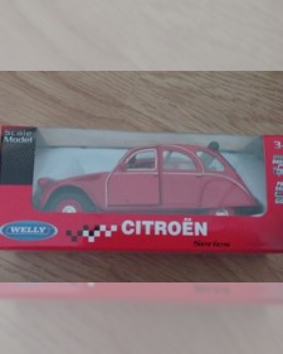 WELLY CITROEN 2CV CONVERTIBLE  ROUGE AU 1/34