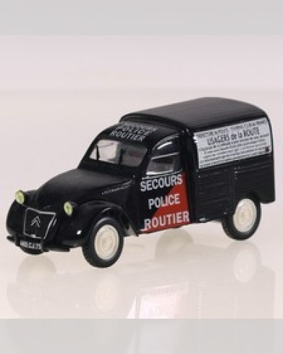 Norev Citroën 2CV AU Secours Police Routier 1/43 Noir sans boîte