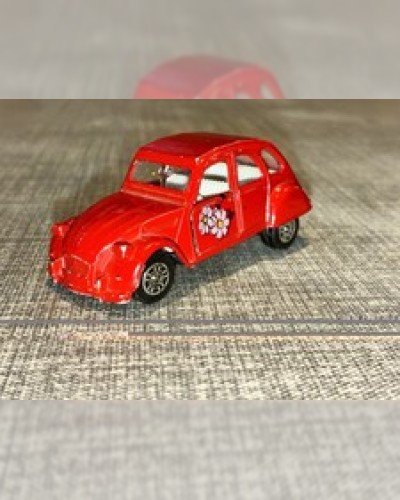 Corgi Citroën 2CV6 Red Diecast Car Vintage Model Toy Flower Decals Open Doors
