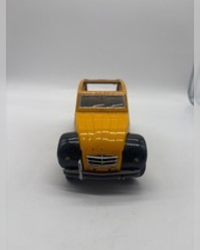 Miniature car collection Citroën 2CV 24 cm yellow and black vintage