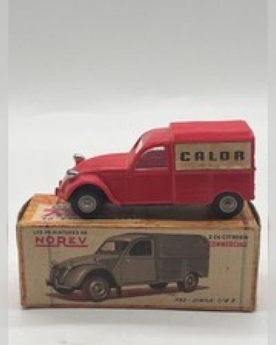 Voiture miniature Citroën 2CV Fourgonnette Calor Norev avec boîte